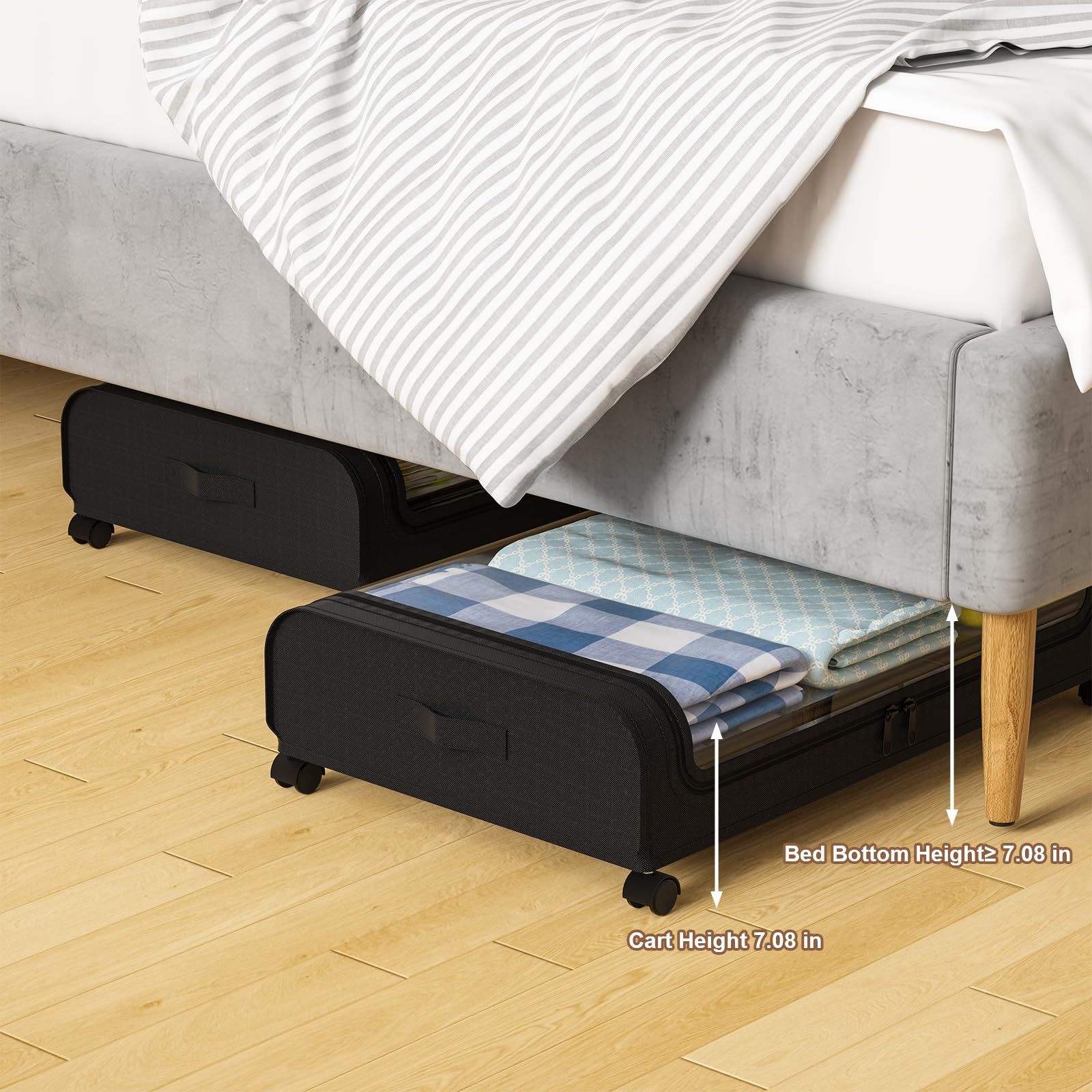 Under Bed Storage Box Under Sofa Large Clothes Toy Shoes Storage Under Bed Storage Organizer with Wheels