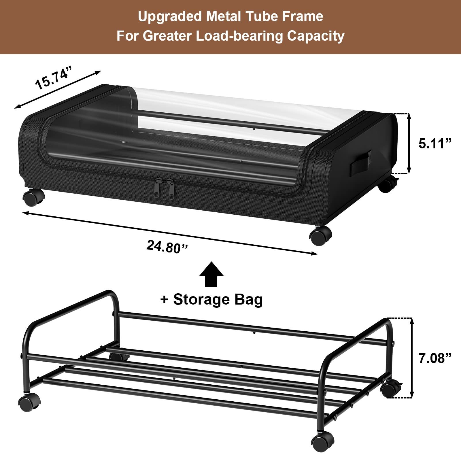 Under Bed Storage Box Under Sofa Large Clothes Toy Shoes Storage Under Bed Storage Organizer with Wheels