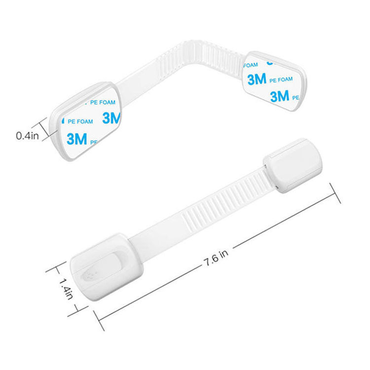 Child Safety Strap Locks - NoTools or Drill Baby Proofing Cabinet Locks with Adhesive,Adjustable Latches for Cabinet