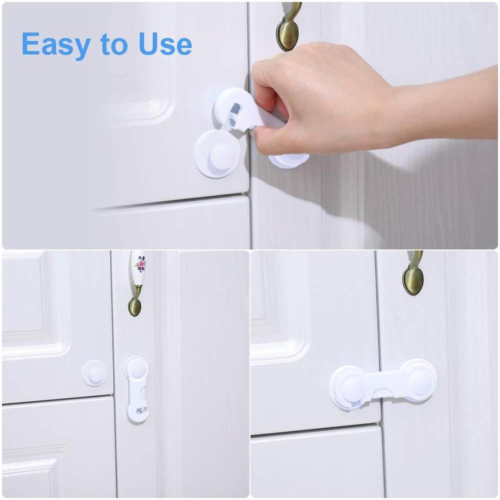 Child Proofing Safety Cabinet Locks (6-Pack), Baby Proof Drawer Locks, Multi-Purpose Locks with Super Strong Adhesive