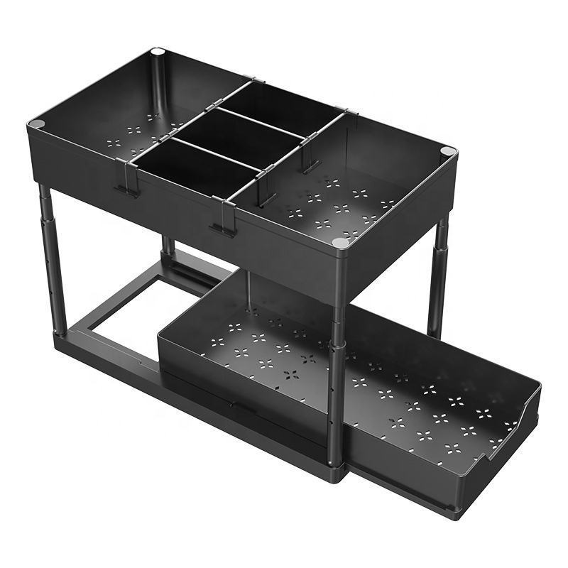 2 Tier Multi-purpose Kitchen Under Sink Rack Under Sink Organizers And Storage Pull Out Sliding Drawer