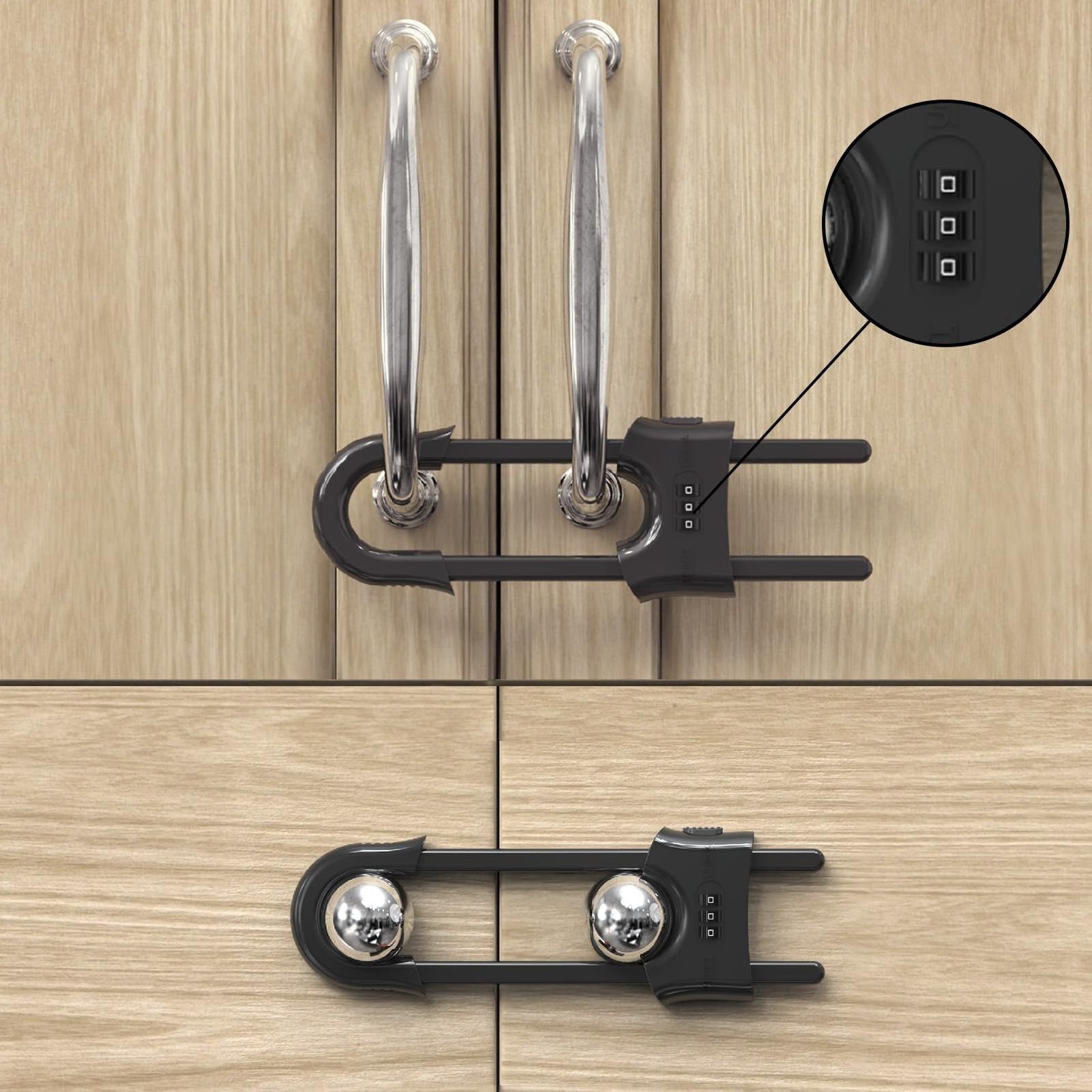 Baby Protection Lock U Shape Children Safety Lock Drawer Door Cabinet Cupboard Kids Safety Lock