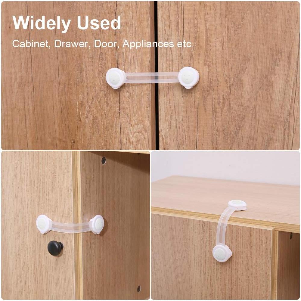 Child Proofing Safety Cabinet Locks (6-Pack), Baby Proof Drawer Locks, Multi-Purpose Locks with Super Strong Adhesive