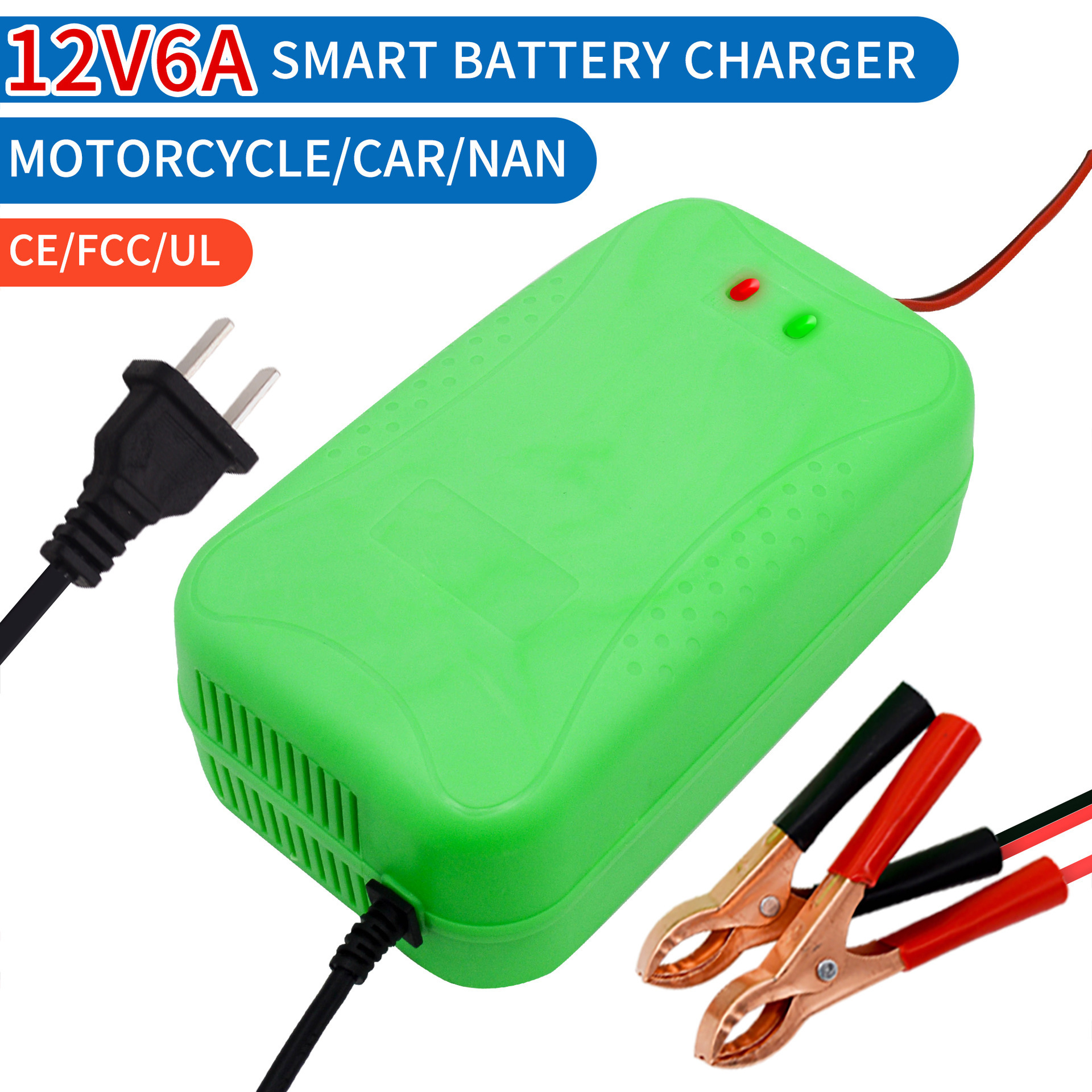 Automatic fast 12V 24v car battery charger Maintenance-free trickle battery charger with pulse repair function