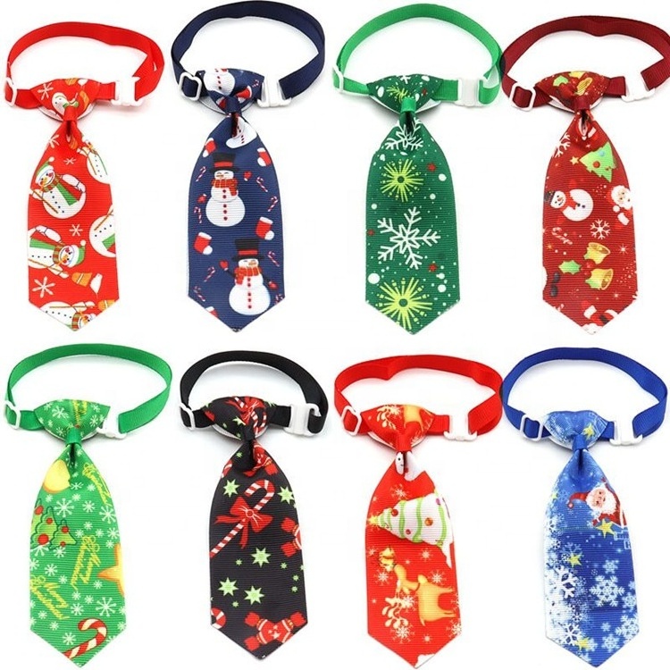 Latest Model Christmas Small Dog Collar Tie Scarf pet Necktie for Puppy Cat