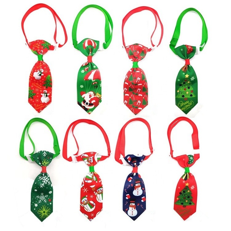 Latest Model Christmas Small Dog Collar Tie Scarf pet Necktie for Puppy Cat