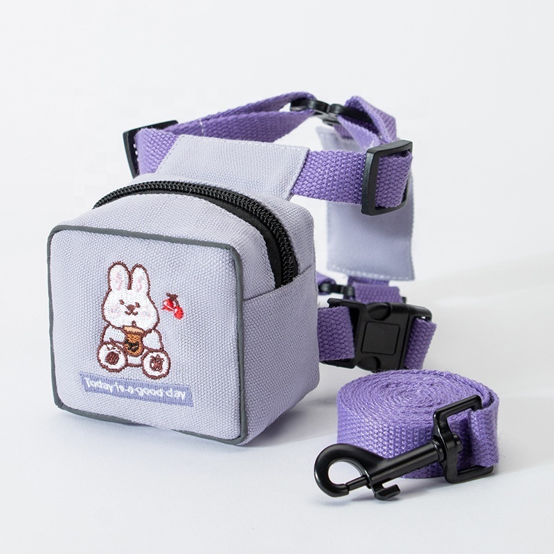 Multifunctional Dog Accessories Cartoon Dog Self Backpack Outdoor Training Dog Harness Backpack