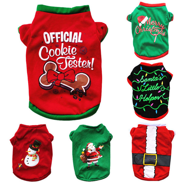 High quality dog apparel Tshirt holiday pet christmas clothes