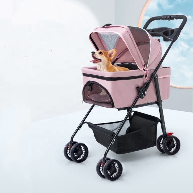 Detachable Pet Dog Cart Go Out Small Cart Pet Cart Detachable Cage Pet Trolley