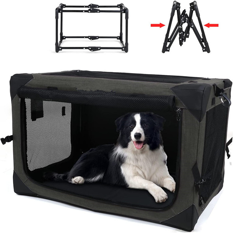 Collapsible Travel Crate Soft Sided Portable Dog Kennels Crates Pet Cage