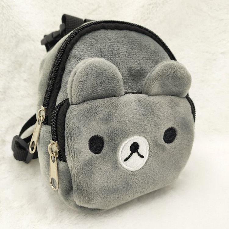 Cute Bear Style Harness Saddle Cartoon Bag Dog Plush Backpack Pocket