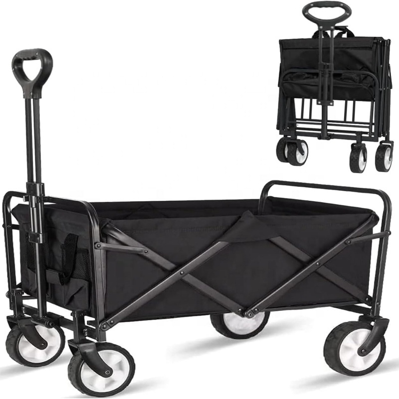 Large Capacity Portable Utility Grocery Wagon Collapsible Foldable Heavy Duty Beach Folding Wagon Cart