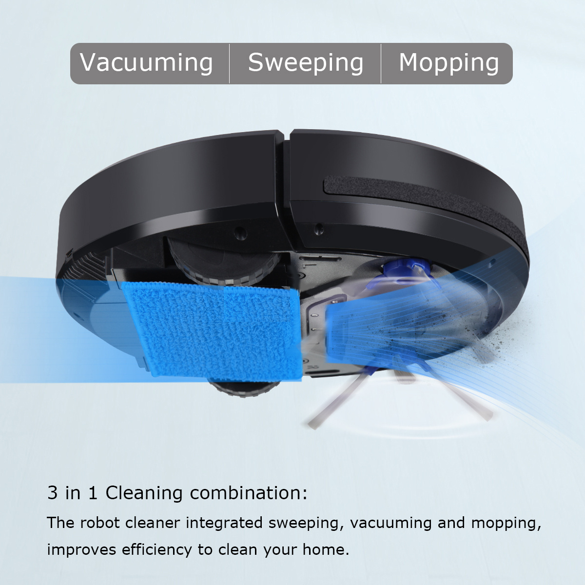 Robot Vacuum Cleaner Sweep And Wet Mopping Robotic Vacuum Robot Cleaner With APP Control Function