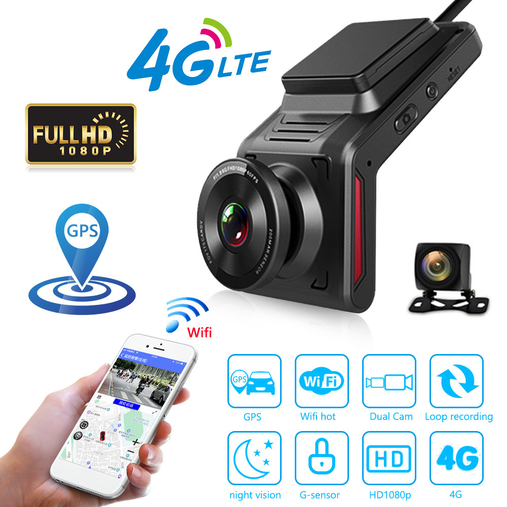 4G 1080P HD Mini 2 Inch car DVR Dash Camera  Wifi Hotspot GPS Tracker Device Dashboard Cam