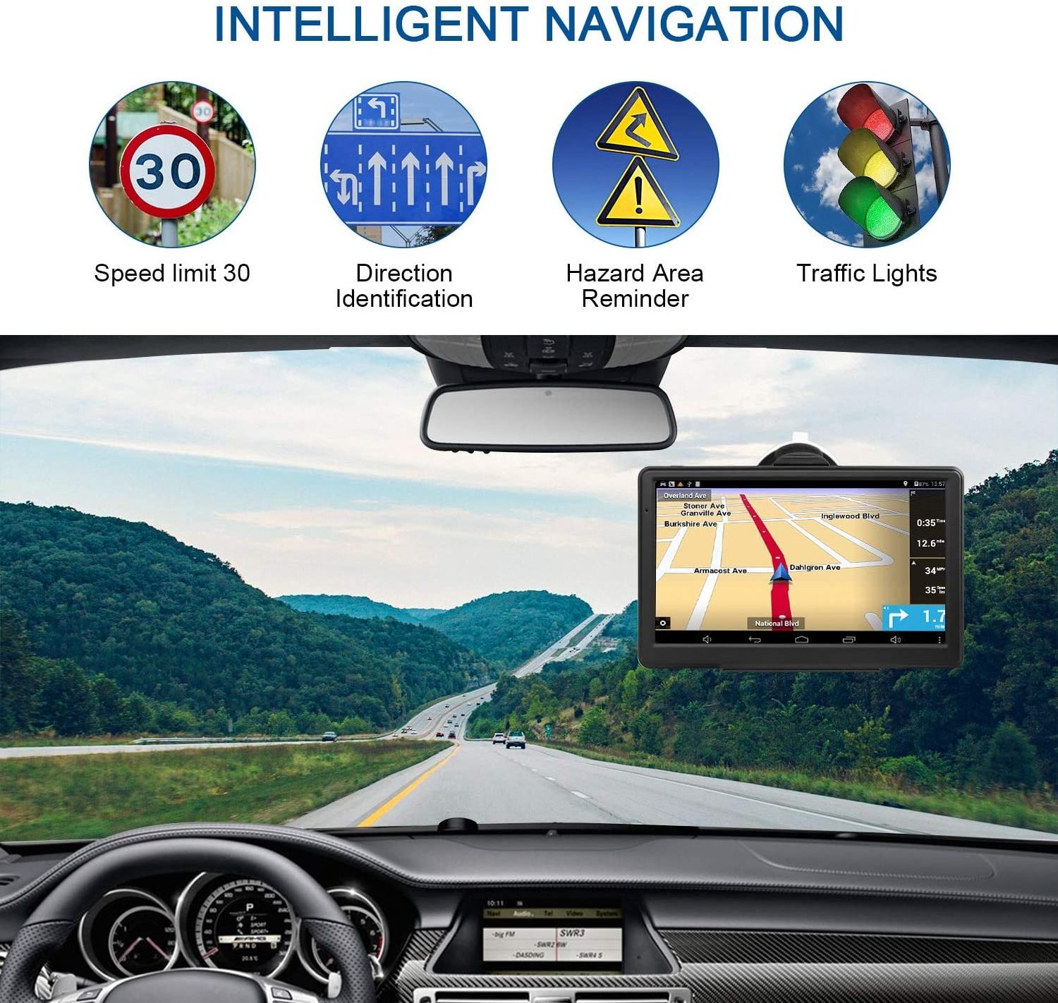 Truck GPS Satellite Navigation 7 Inches Touch Capacitive Screen Sat Nav GPS Navigator For Car