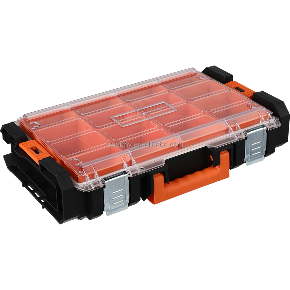 Durable Plastic Storage Trolley Case Mobile Tool Box with Telescopic Handle and Wheels - Mechanic Tool Box with 4 Drawers