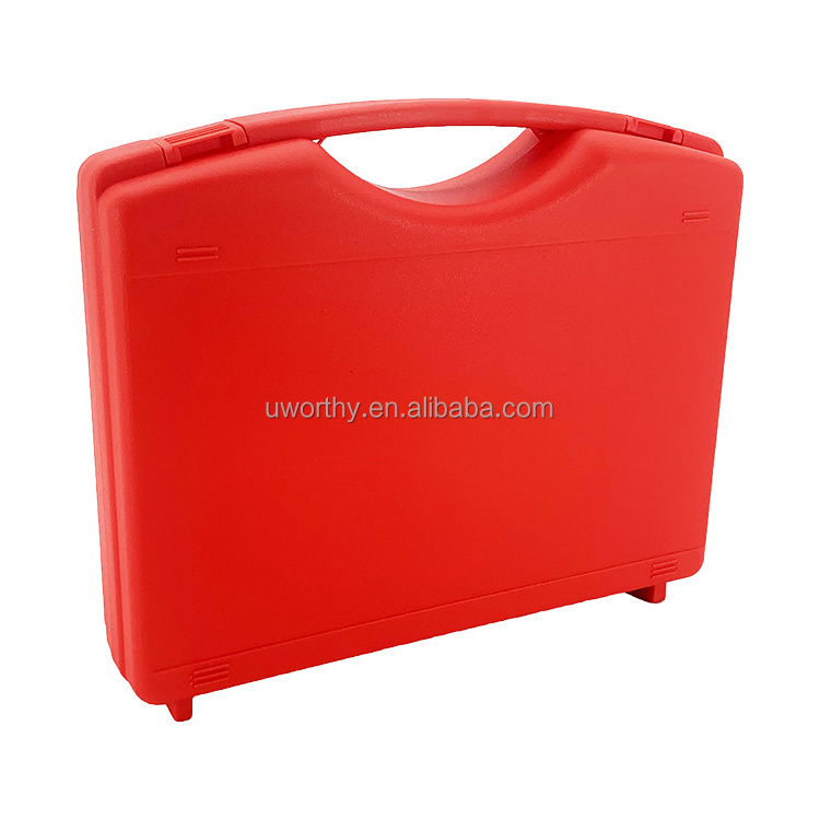 340x280x80mm Promotional Competitive Price Red Color Hard PP Small Plastic Tools Carry Case with Lock and Foam for Instrument