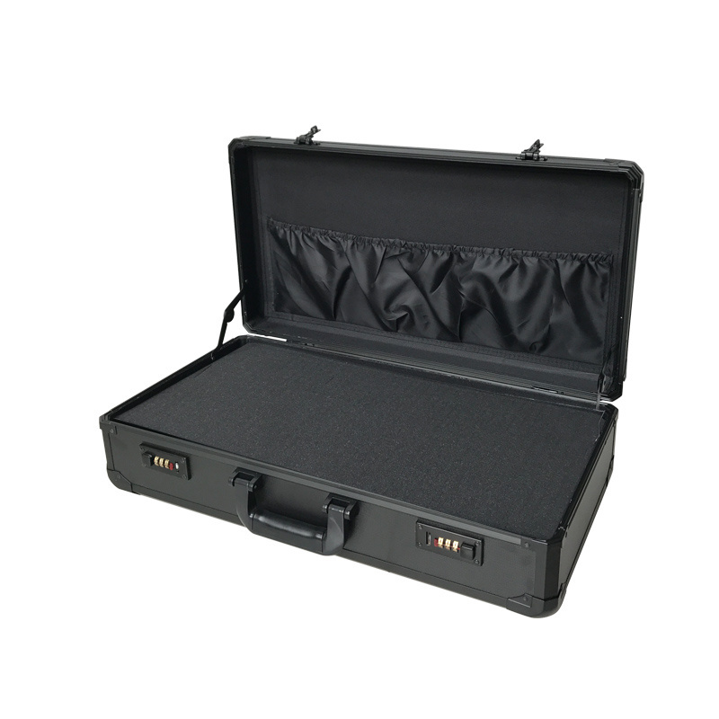 Custom Size Hard Shell Aluminum Long Gun Case Europe USA Style With Custom Shockproof Egg Shape Foam