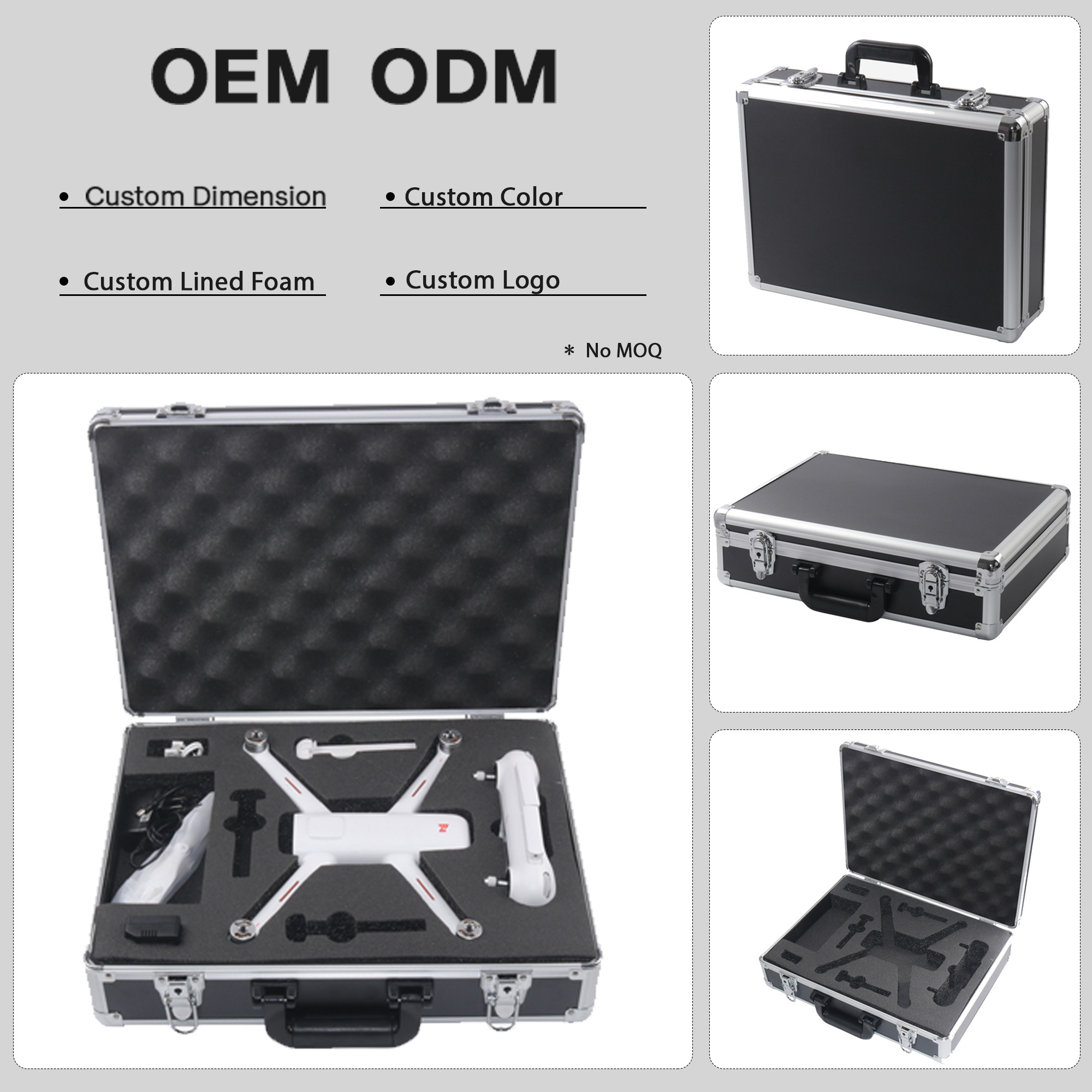 Ningbo Uworthy Supply Hot Sale Custom Size Hard Aluminum DJI Storage Case Instrument Case with Combination Lock