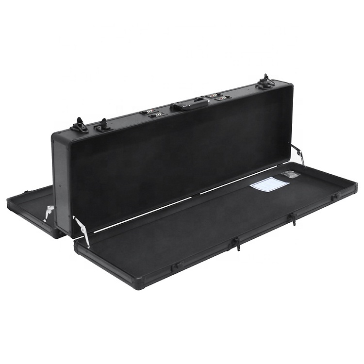 Double Side Open Durable Hard Metal Frame Custom Long Aluminum Gun Carrying Storage Case with Shockproof Pre-cut Padded Foam