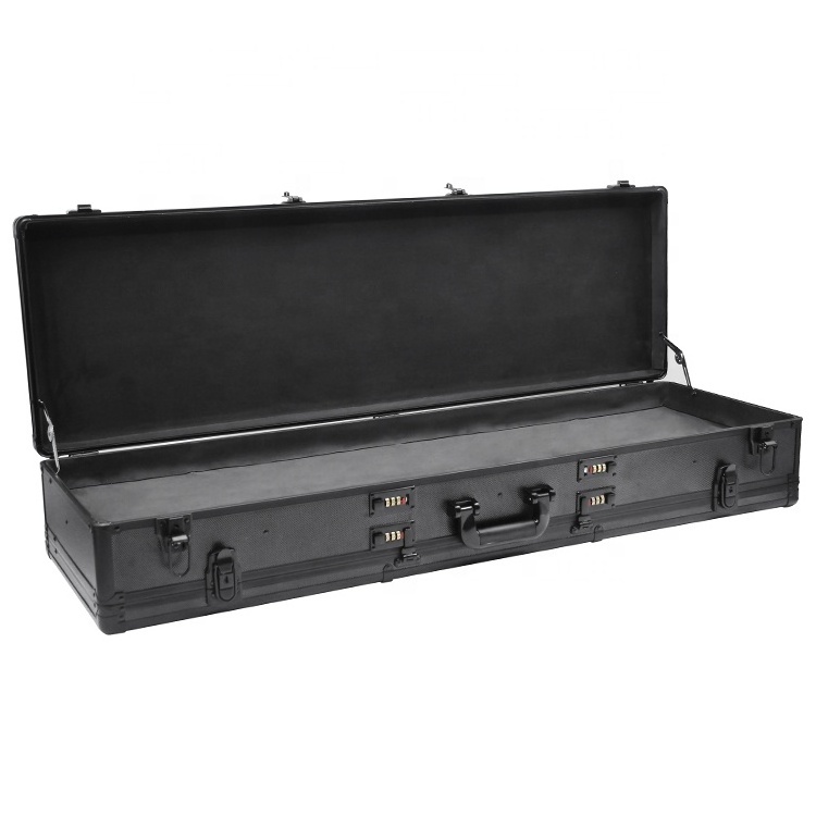 Double Side Open Durable Hard Metal Frame Custom Long Aluminum Gun Carrying Storage Case with Shockproof Pre-cut Padded Foam