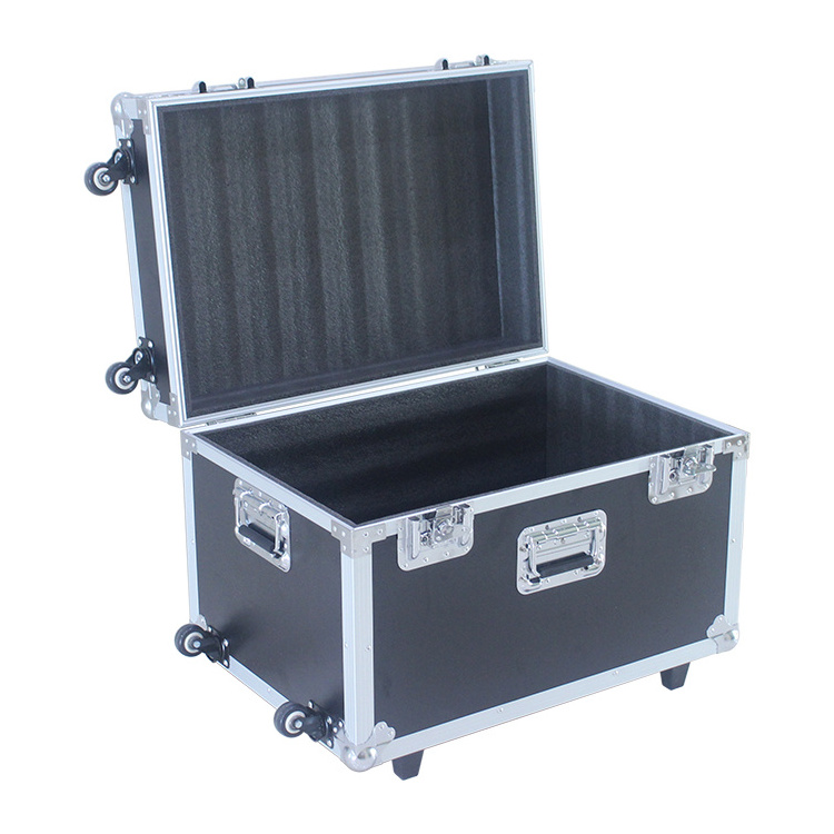 Custom Wheeled Hard Aluminum Flight Case for Equipment Transportation, Durable Aluminum Instrument Tool Carrying Case with Foam