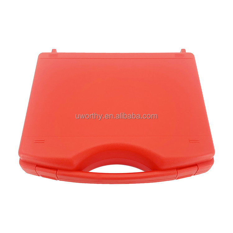 340x280x80mm Promotional Competitive Price Red Color Hard PP Small Plastic Tools Carry Case with Lock and Foam for Instrument