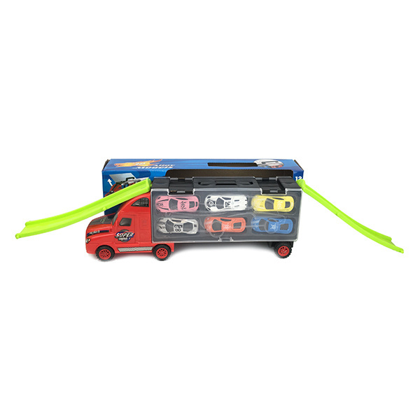 Kids Truck Transport Car -Toy Car with Track Container Set with 12 Mini Alloy Cars and One Eco-Friendly Plastic Transport Toys