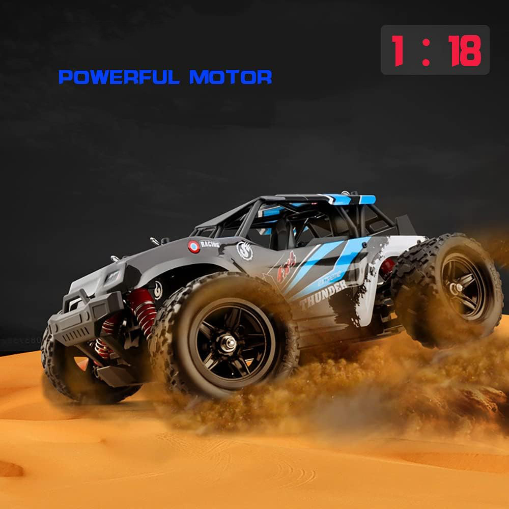 1:18 Scale Remote Control Car: 4WD High-Speed Off-Road Monster Truck, 36+km/h. All Terrain, Rechargeable Battery. Hobby RC Truck