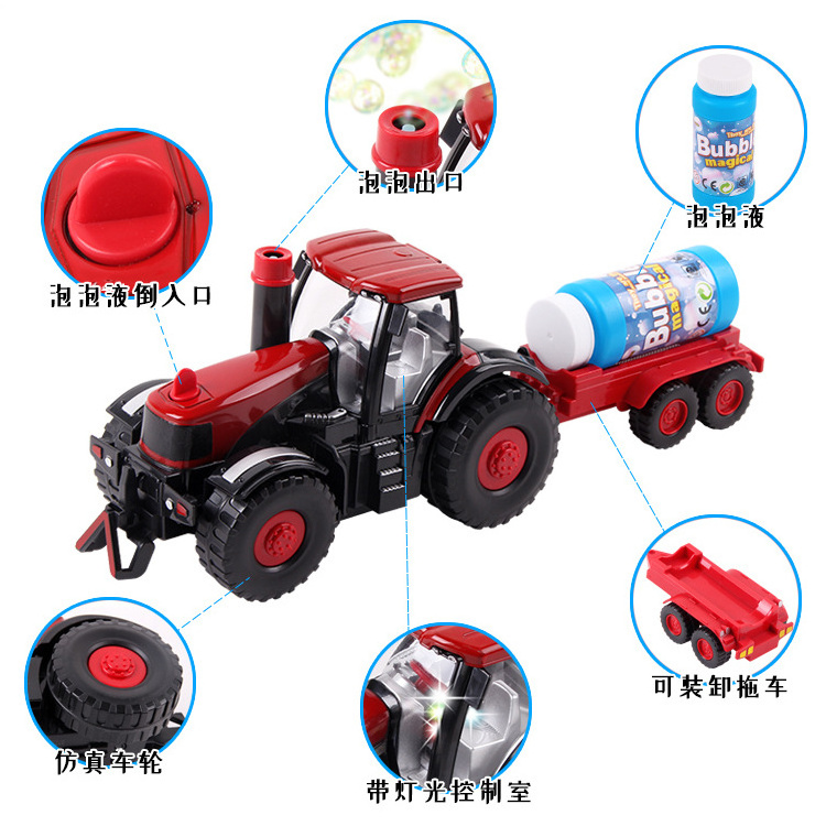 Bump & Go Bubble Blowing Farm Tractor Truck with Lights Sounds and Action Fun Toy and Gift for Kids