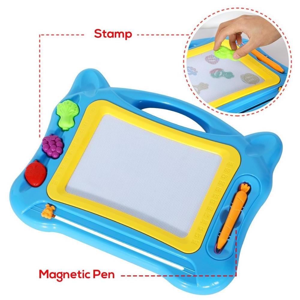 Large Magnetic Drawing Board with A Stand - 17.3X11.9'' Erasable Scribble Board Colorful Magna Doodles Writing Pad Learning toys