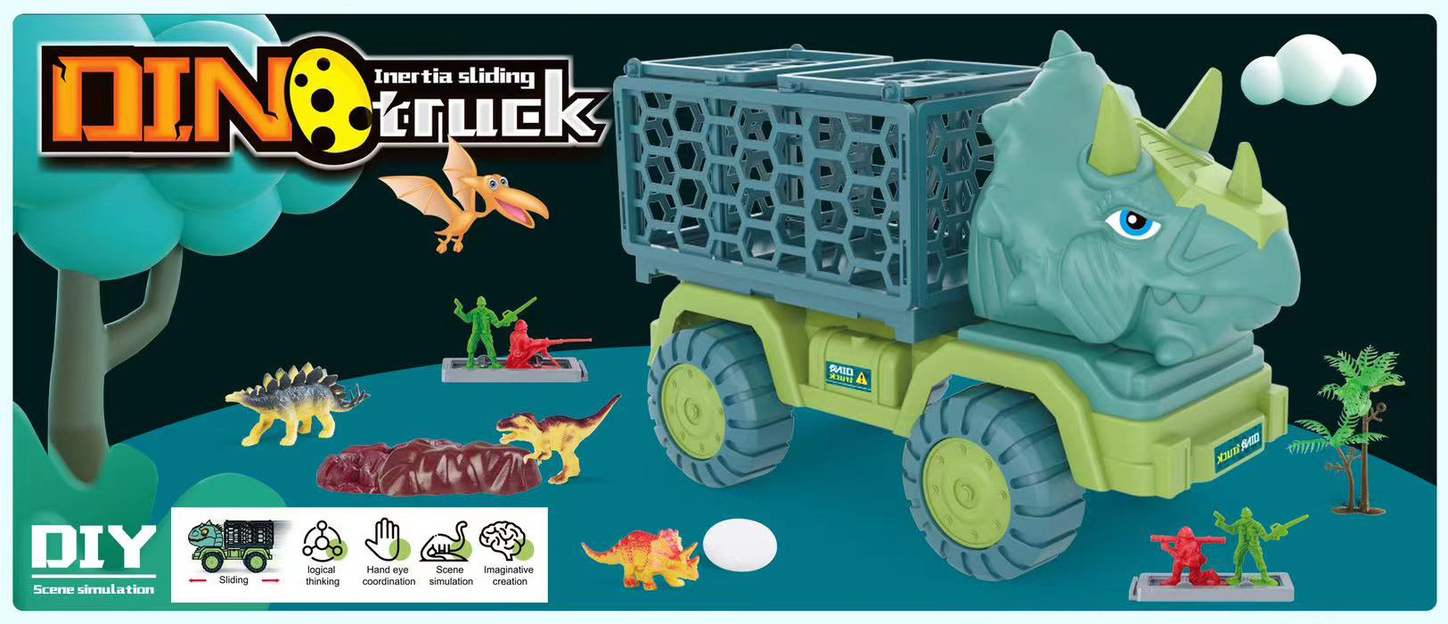 Dinosaur Truck Toys for Kids Tyrannosaurus Car Toy with Dino Figures  Dinosaur Eggs Dinosaur Play Set