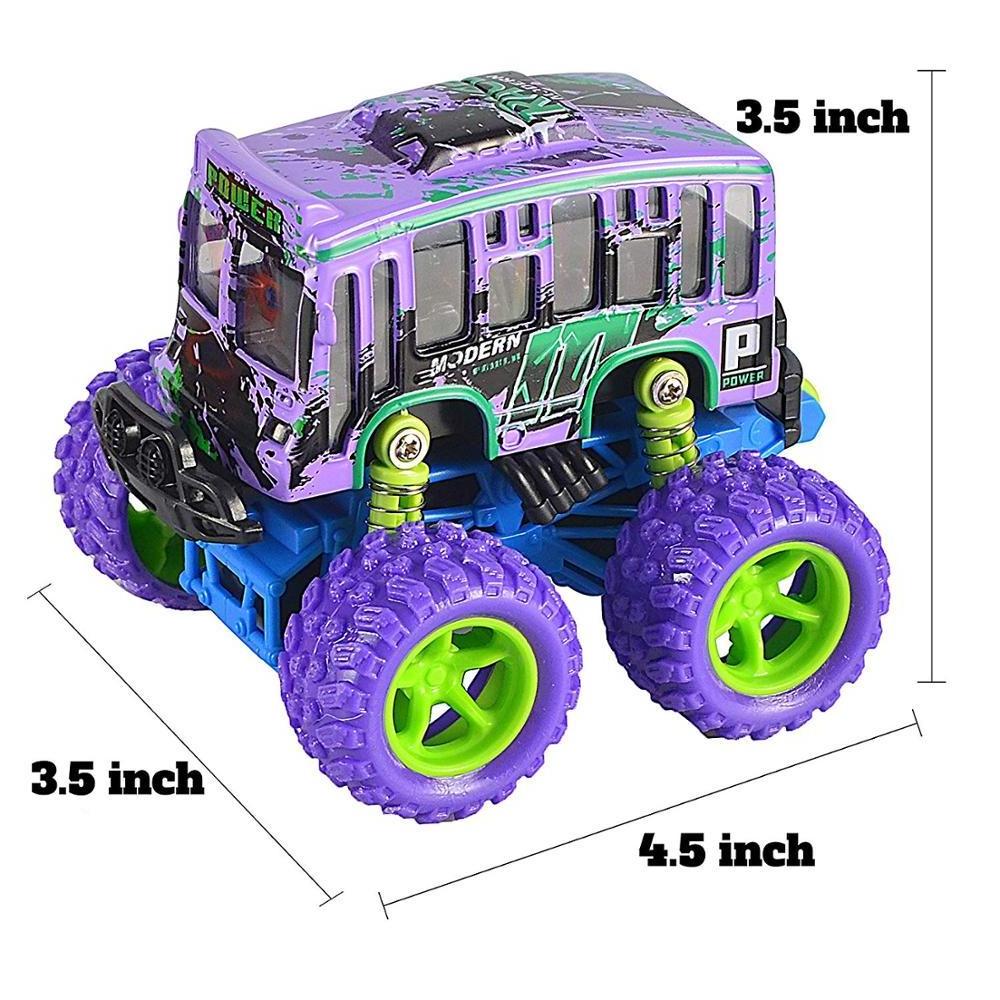 Friction Powered Monster School Bus Truck Die Cast Vehicles Big Tire Wheel School Bus Kids Car Toy Set