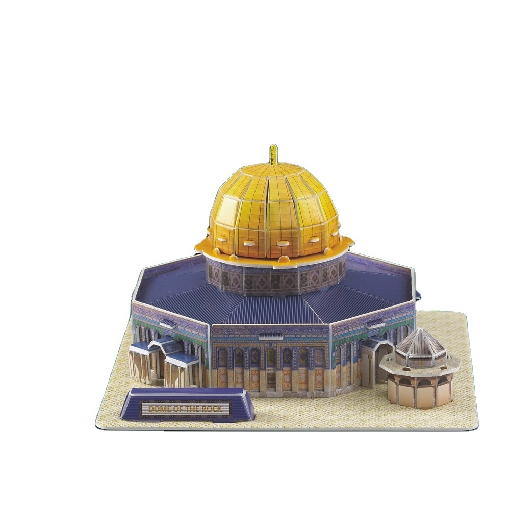 Puzzle 3d mosque Dome of Jerusalem Islamic temple Muslim Mosque Puzzle Kit Temple Mount 25PCS,arabic educational toys