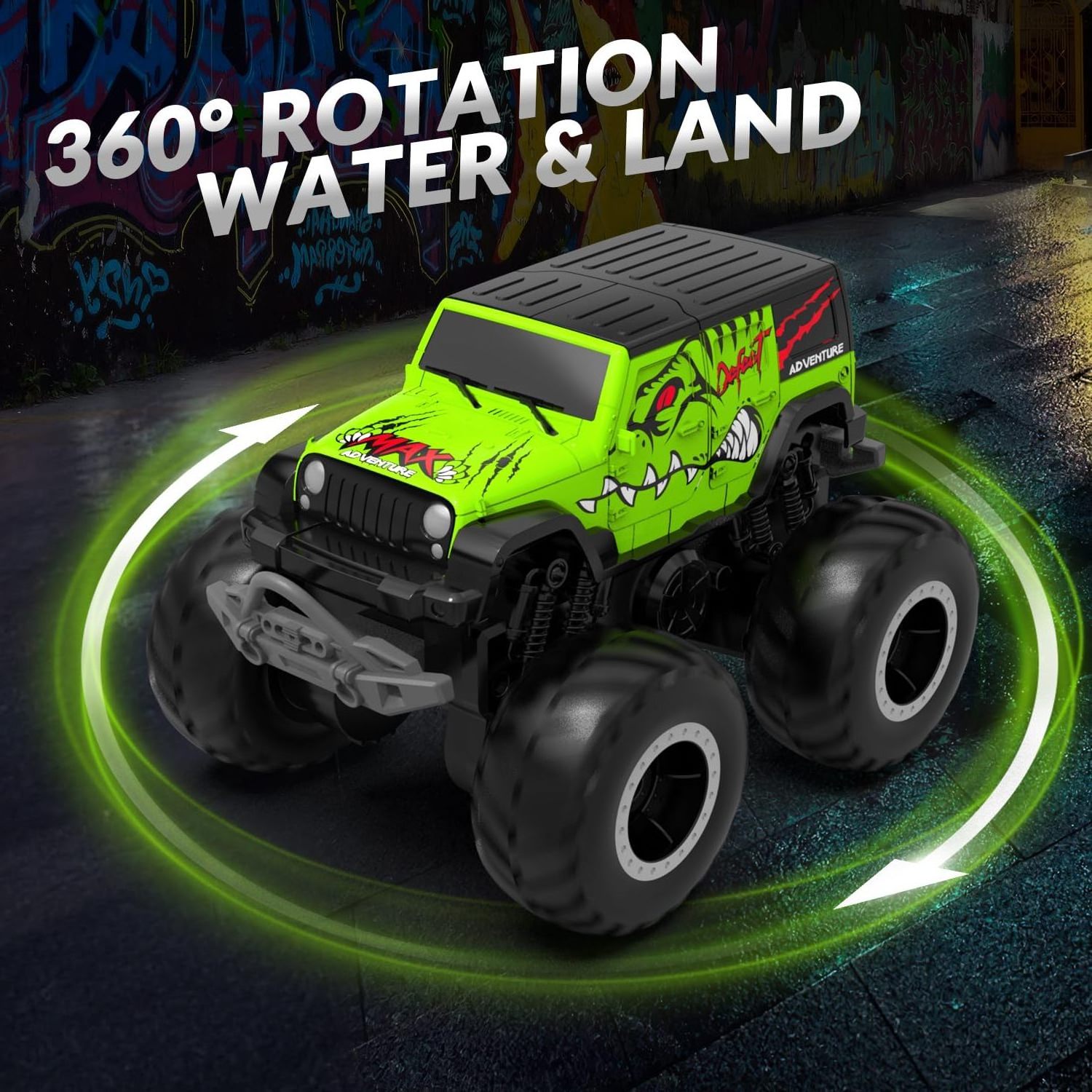 Amphibious Remote Control Car 2.4GHz 1:20 All Terrain Off-Road RC Car Remote Control Boat Gifts for Kids Boys Red