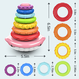 Baby Stacking Toys Montessori Toddler Sensory Stacking Toys Rainbow Stacking Rings Fine Motor Skills Learning Educational Toys