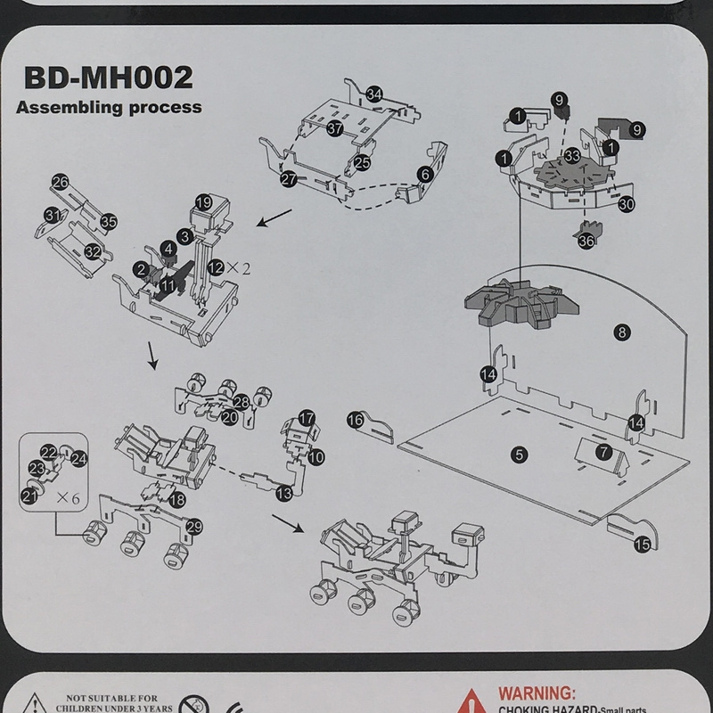 3D DIY Paper Jigsaw Puzzles Mars Curiosity Rover Model,Kids with Rockets, Satellites, Rovers  Vehicles