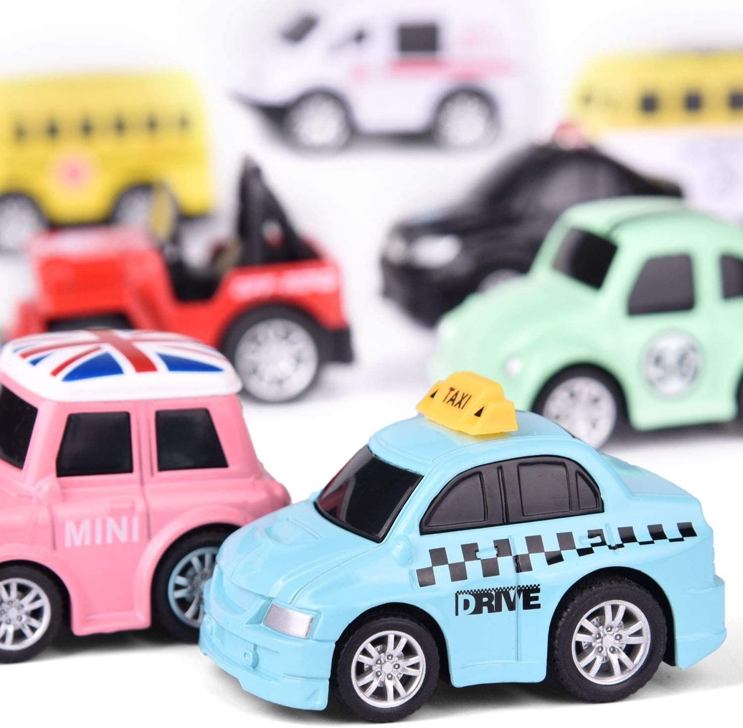 8 Pcs Mini Vehicles Alloy Toy Cars for Toddlers Kids, Easter Basket Stuffers for Toddlers, Easter Egg Fillers