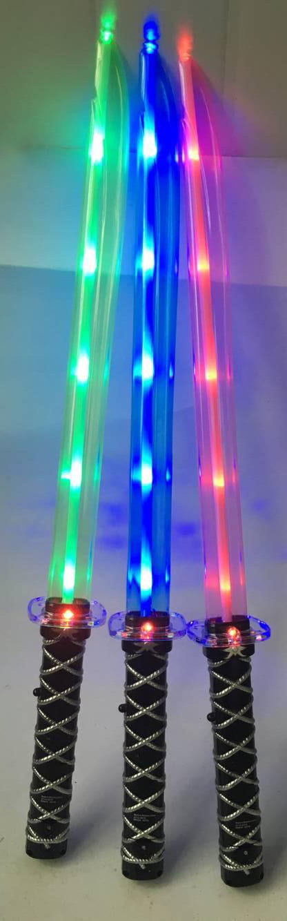 Deluxe Ninja LED Light Up Swords with Motion Activated Clanging Sounds Bright Blue and Multi Color Sword for Halloween Party