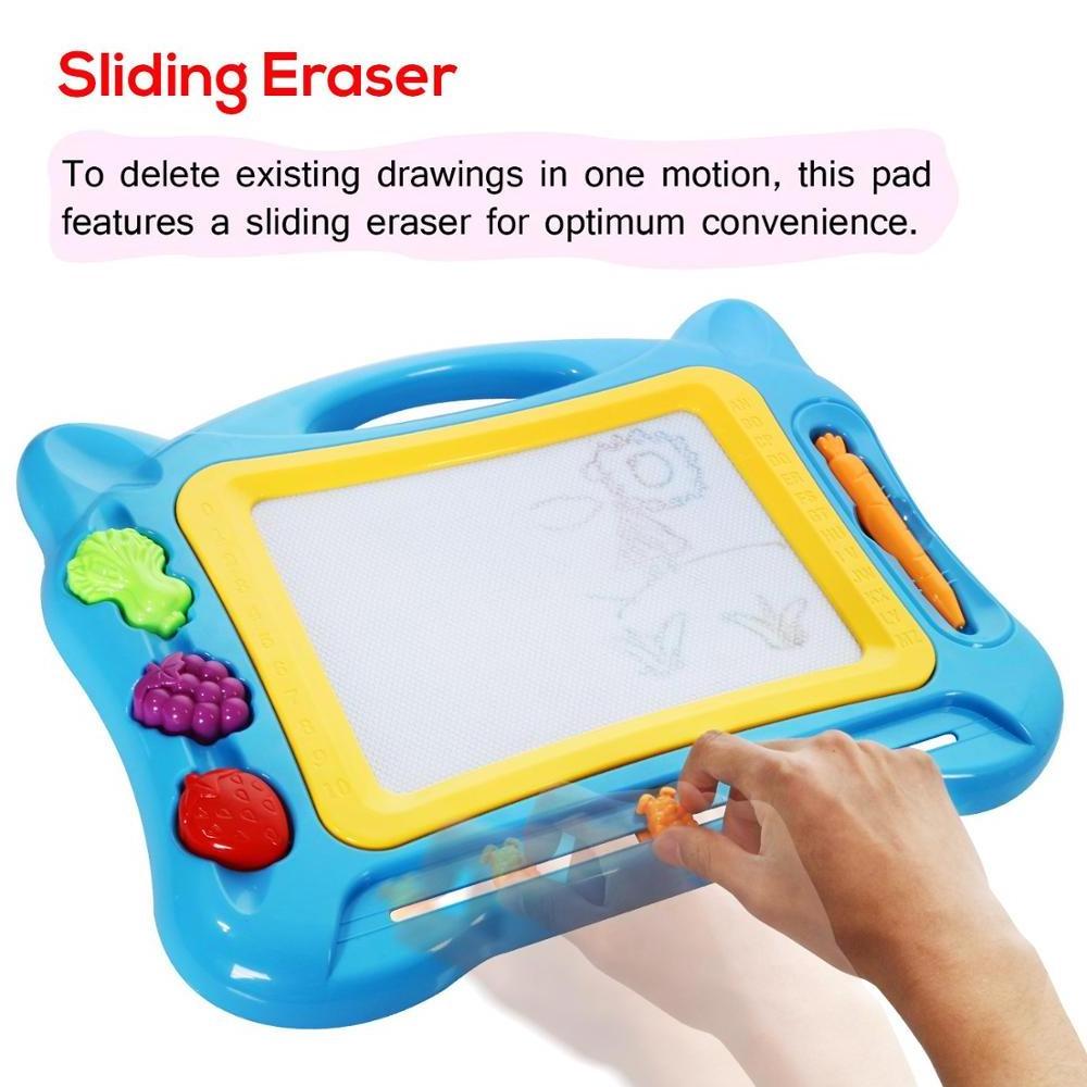 Large Magnetic Drawing Board with A Stand - 17.3X11.9'' Erasable Scribble Board Colorful Magna Doodles Writing Pad Learning toys