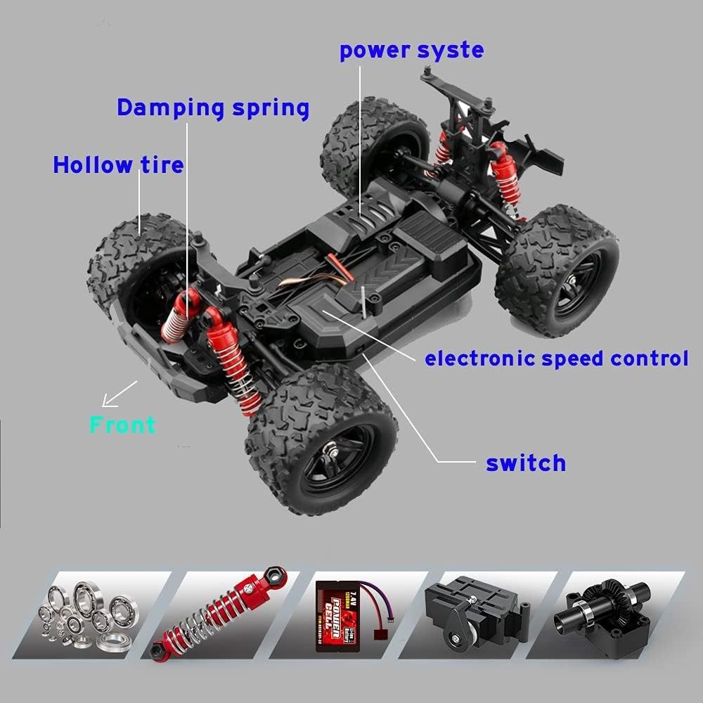 1:18 Scale Remote Control Car: 4WD High-Speed Off-Road Monster Truck, 36+km/h. All Terrain, Rechargeable Battery. Hobby RC Truck