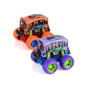 Friction Powered Monster School Bus Truck Die Cast Vehicles Big Tire Wheel School Bus Kids Car Toy Set