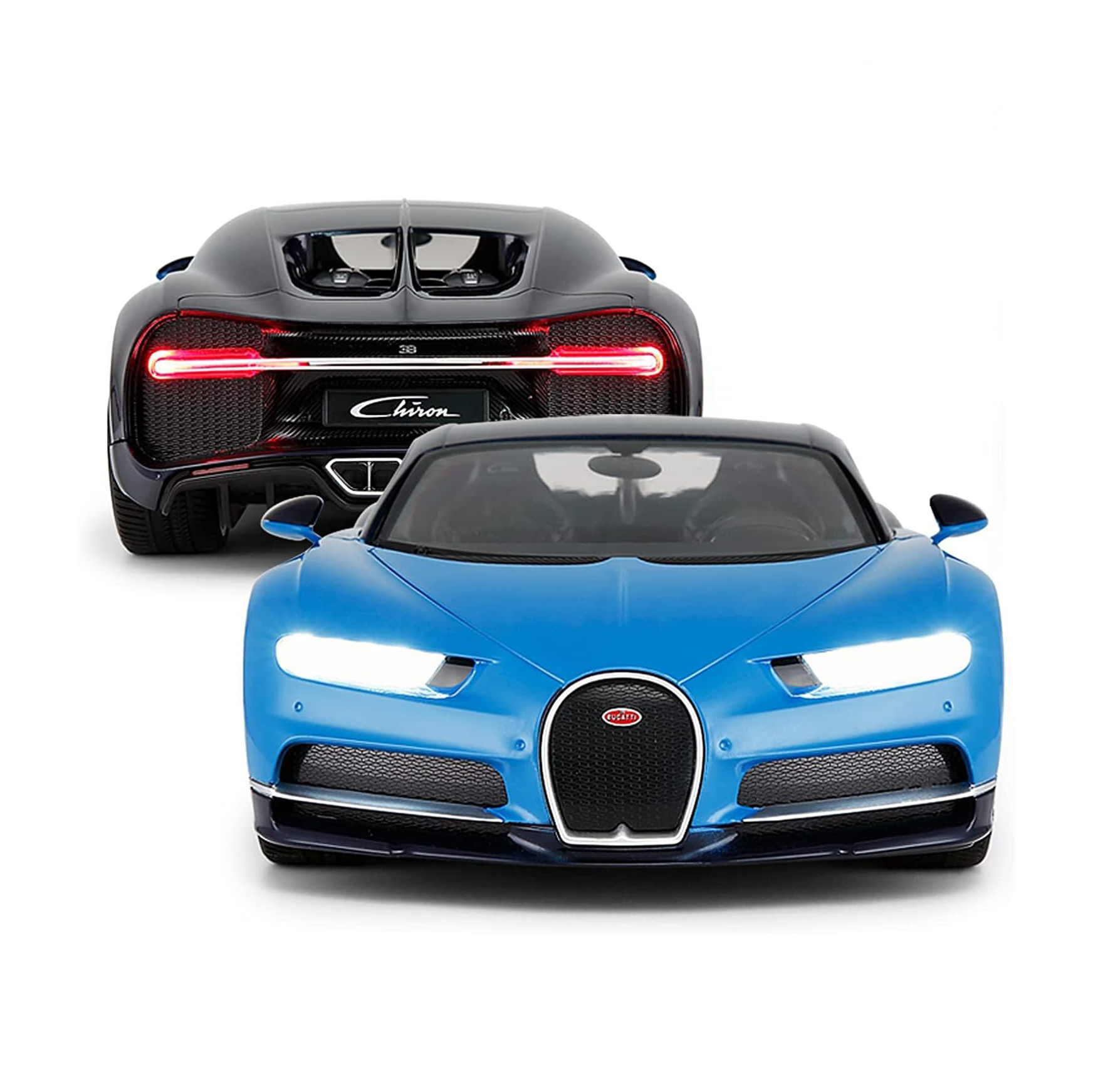 1/14 Scale RC Car: Licensed Bugatti Chiron Remote Control Toy with Working Lights. Ideal Gift for Kids and Adults