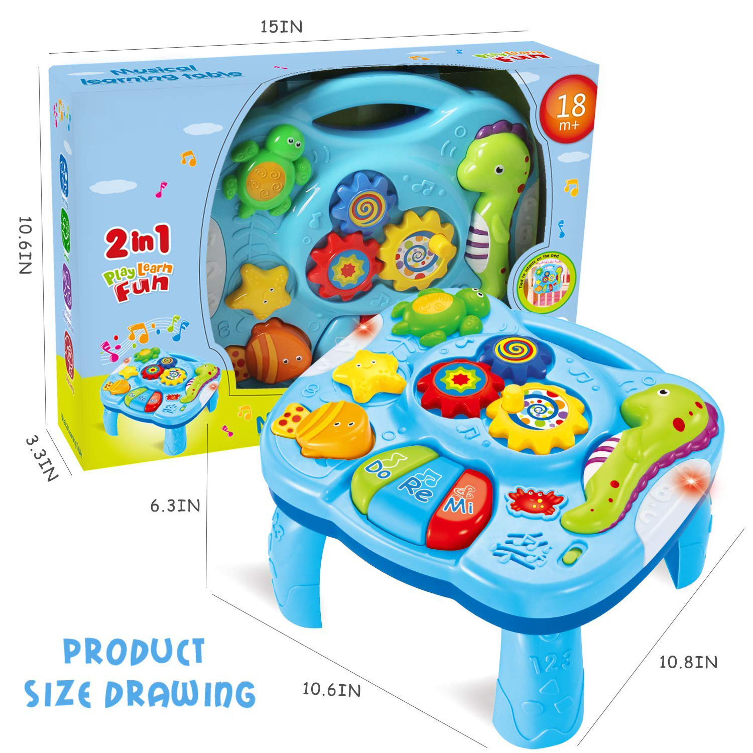 Musical Learning Table Baby Toys 6 to12 Months Early Education Music Activity Center Best Entertaining & Game Table Toddlers Toy