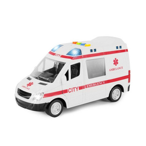 Large Friction Powered Rescue Ambulance 1:16 Toy Emergency Vehicle w/ Lights and Sounds