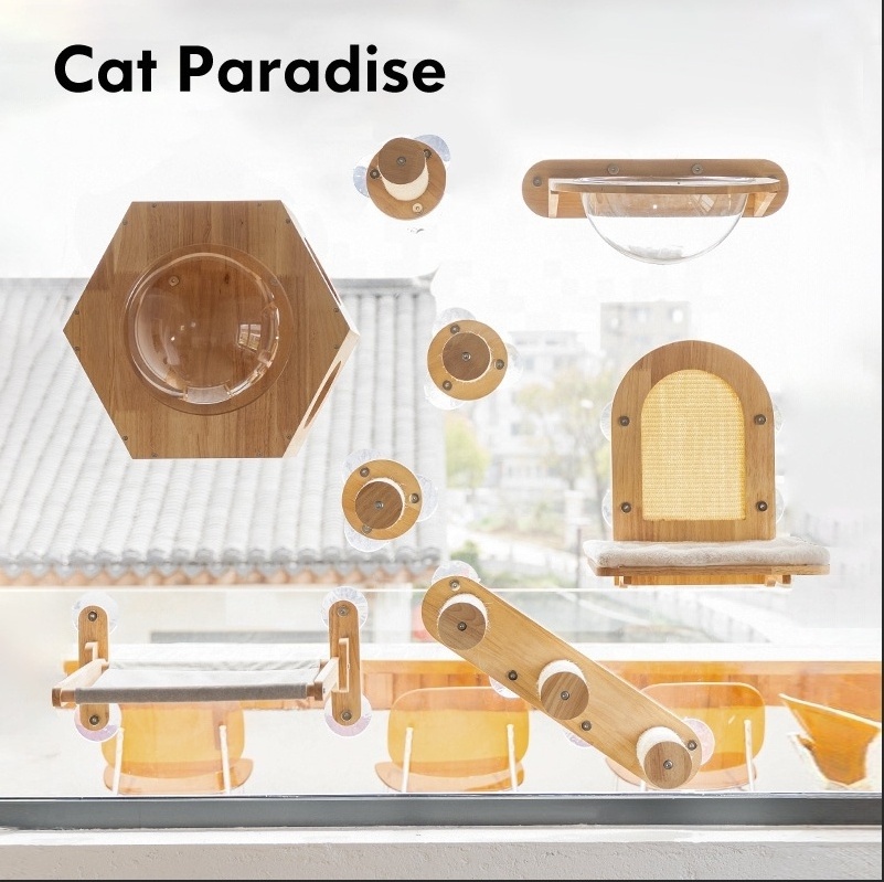 Top quality cat wall furniture kitty window bed portable foldable climbing frame for kitty adult cat raised beds