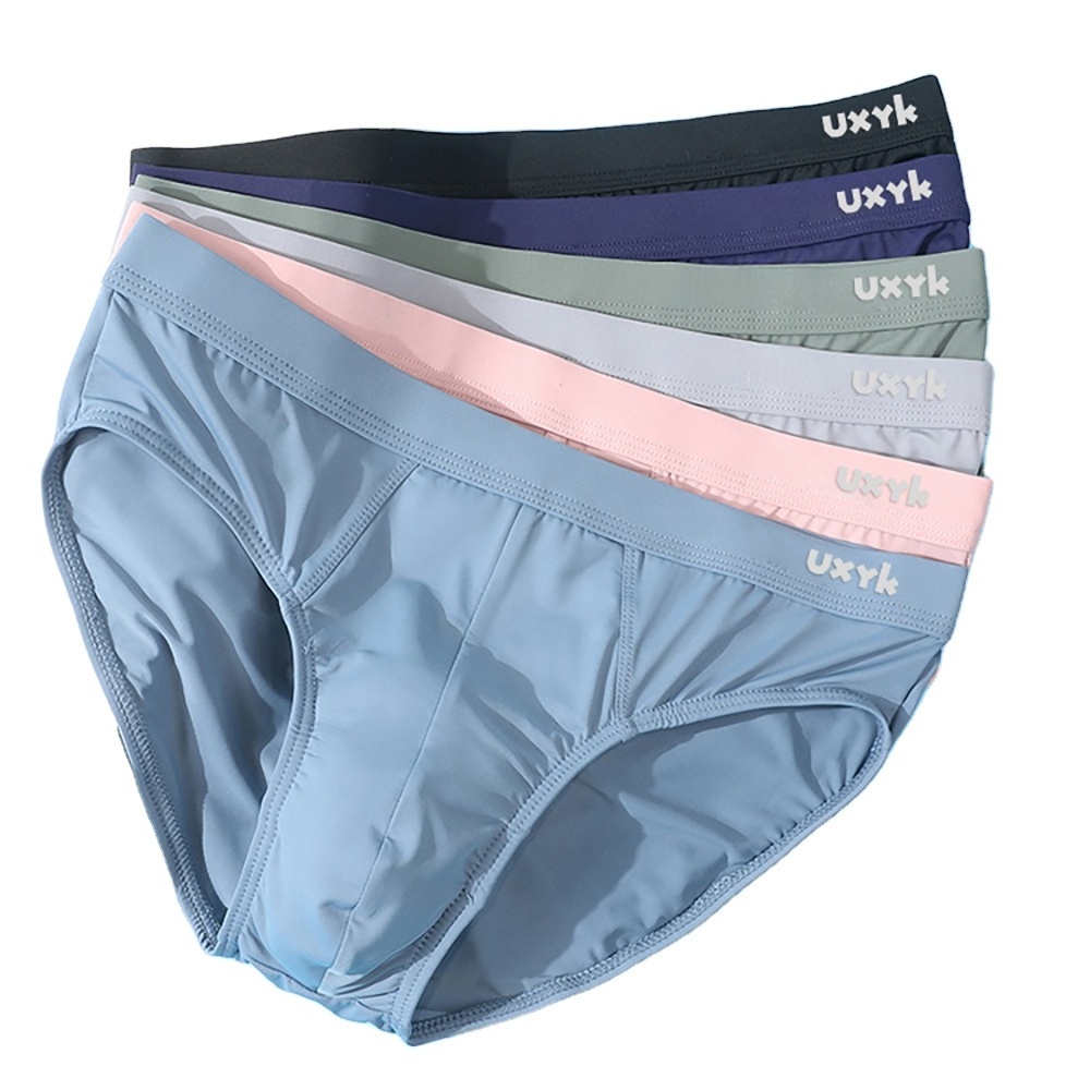 UXYK Men's ice silk triangle breathable underwear close-fitting seamless elastic underwear