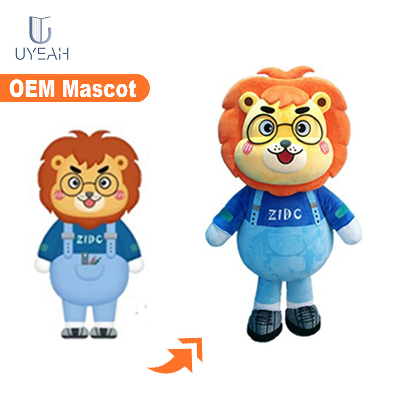 UYEAH custom adult size madagascar plush soft lion mascot costume