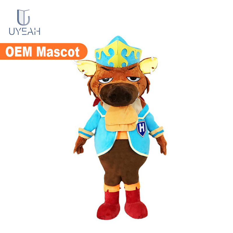 OEM/ODM customized event stuffed costume cartoon headgear fabrics big adult mascot plush toy adult sheep mascot costume