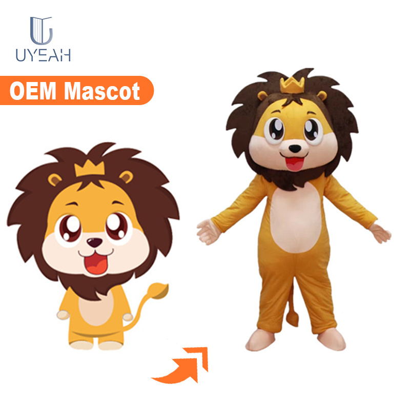 UYEAH custom yellow lion party dance mascot de ouro costume